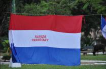 Sentimento patriótico no dia da semifinal da Copa América (em Villarrica - Paraguai)